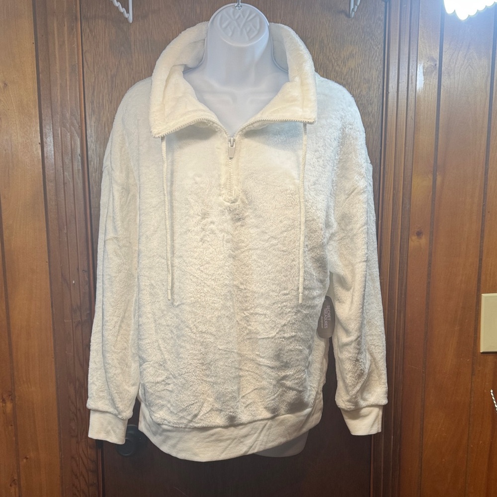 Secret Treasures Cozy‎ Cream Quarter-Zip Pullover
